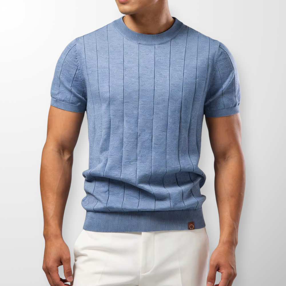 Luca - Camiseta acanalada de lujo