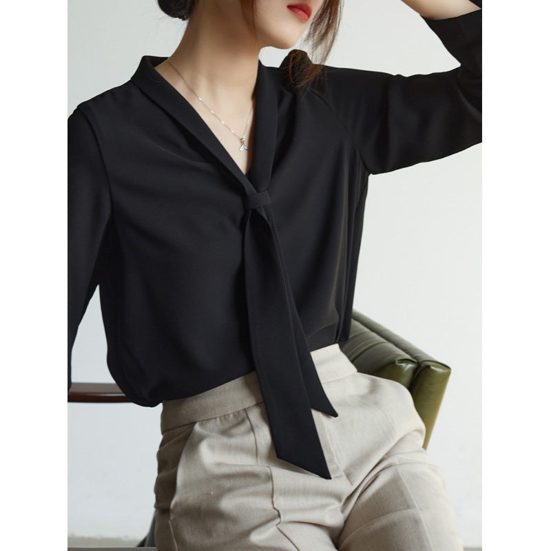 Bow-Tie Chiffon Blouse