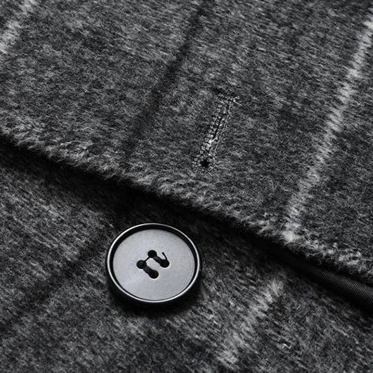 Brushed Plaid Overcoat