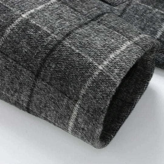 Brushed Plaid Overcoat
