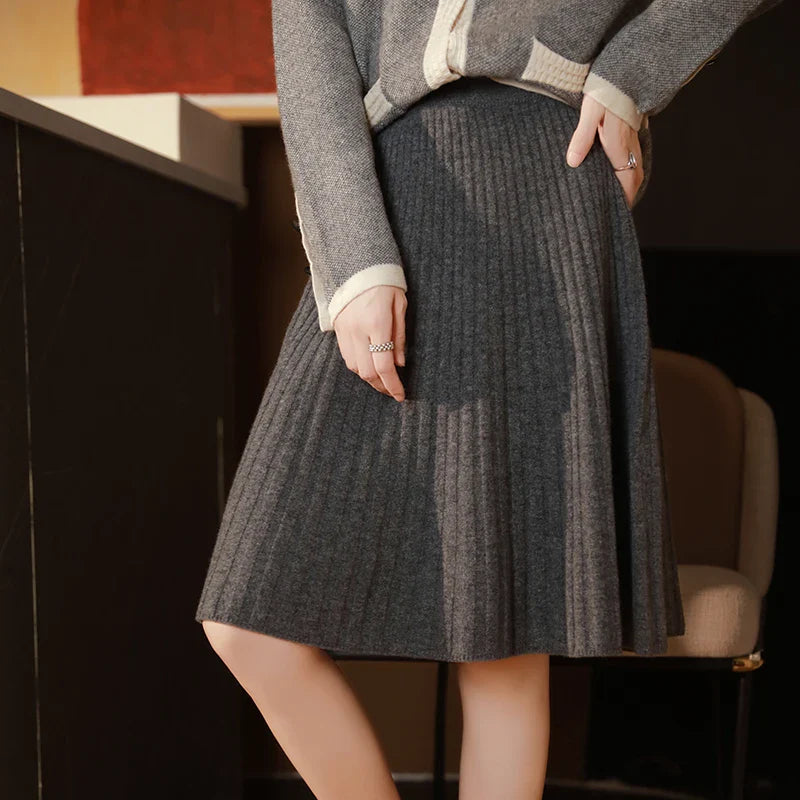 Knitted Brushed Wool Skirt