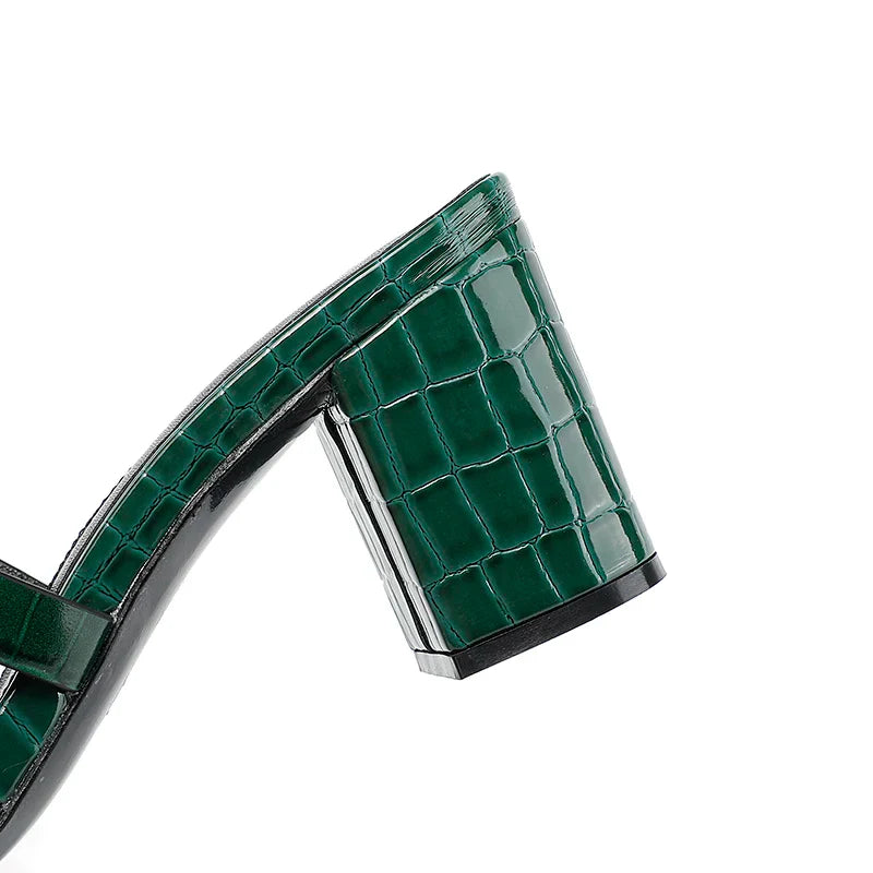 Jade Croc Mules