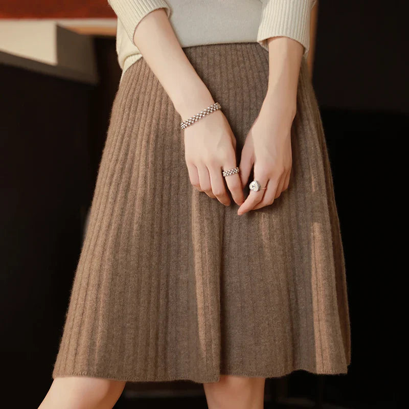 Knitted Brushed Wool Skirt