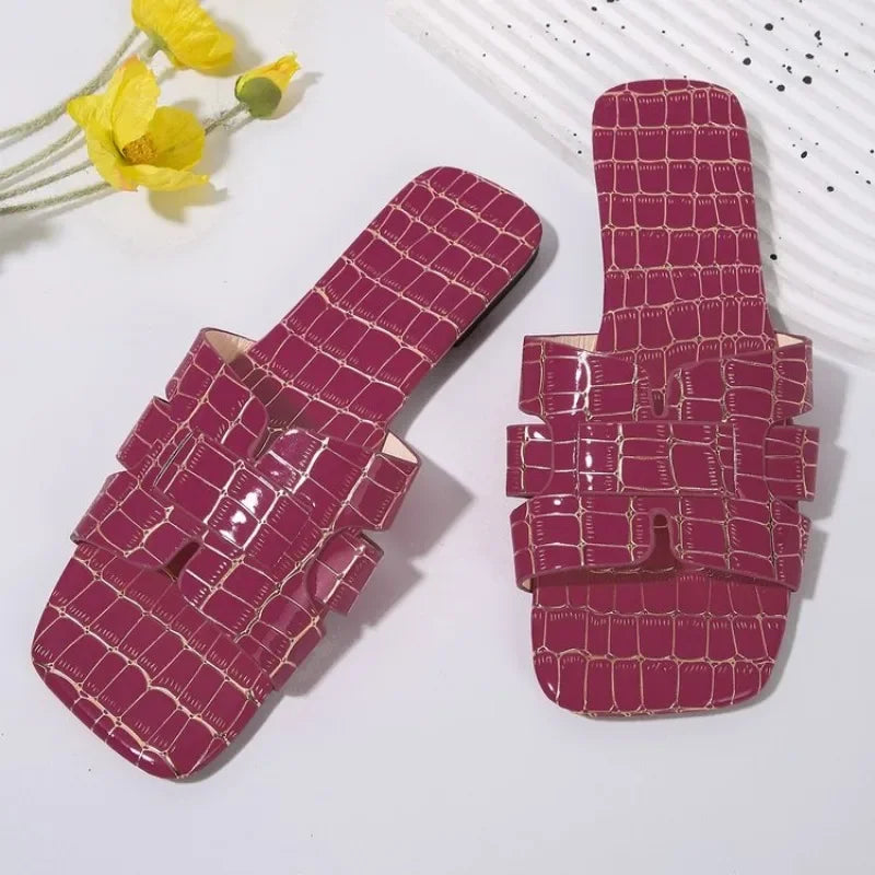 Gaby Croc-Skin Flats