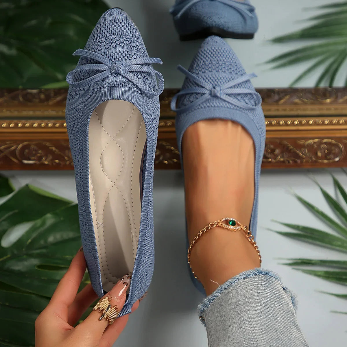 Bow-Knit Flats